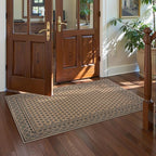 LIVEBOX Easy Jute Indoor Outdoor Rug 3x5 Front Porch, Black Washable Rugs for Entryway, Non Slip Tan Farmhouse Area Rug for Living Room, Carpet Door Mat for Entry Front Door, Patio, Kitchen, Bedroom