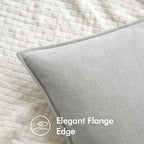 MIULEE Pack of 2 Light Grey Decorative Pillow Covers 24x24 Inch Soft Chenille Luxurious Couch Throw Pillows Farmhouse Cushion Covers Euro Shams with Elegant Design for Sofa Bed Living Room Home Decor