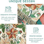 Boho Throw Blanket - 50"x60" 100% Cotton Soft Breathable Lightweight Bed Blanket, Reversible Muslin Spring Blankets Green Floral Farmhouse Decor Rustic Quilt for Bed Couch