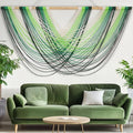 Tiamon Boho Wall Decor - 59''W x 35.4'' L Macrame Wall Hanging Dip-Dye Large Tapestry Art for Home Bathroom Farmhouse Bedroom Living Room Office Natural Modern Rustic Decoration
