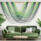 Tiamon Boho Wall Decor - 59''W x 35.4'' L Macrame Wall Hanging Dip-Dye Large Tapestry Art for Home Bathroom Farmhouse Bedroom Living Room Office Natural Modern Rustic Decoration
