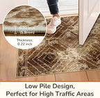 Area Rug 4x6 Rug Machine Washable Non-Slip Low Pile Print Pattern Western Rug for Living Room Bedroom Entryway Tribal Series-Abstract/Cowhide