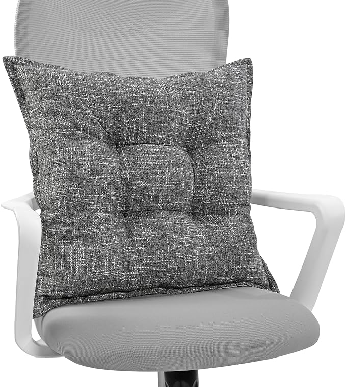 SINSOSSO Large Floor Pillow 22", Thickened Bite-Size Memory Foam Square Non-Slip Cushion for Office Back Support/Indoor Yoga/Chair Seat, Fashionable Color-Blocked Fabric & Washable, Light Gray, 1 PCS