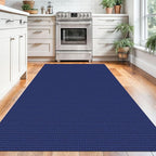 KOZYFLY Washable Area Rug 4x6 ft Non Slip Rubber Backed Living Room Rugs Braided Woven Cotton Kitchen Rugs Indoor Entryway Rug Floor Carpet for Dining Living Room Bedroom, Royal Blue/Navy