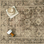 2x3 Washable Area Rug for Entryway Brown Vintage Non-Slip Low Pile Distressed Rustic Carpet Door Mat Soft Small Throw Rug for Indoor Entrance Bathroom
