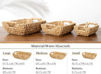 StorageWorks Hand-Woven Storage Baskets with Wooden Handles, Water Hyacinth Wicker Baskets for Organizing, 2 Pack