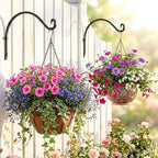 Hanging Plant Brackets Outdoor: 2 Pack 12 Inch Metal Plant Hangers Wall Hooks - Can Hold 50 Lbs Heavy Duty Outdoor Hooks for Hanging Bird Feeders, Flower Baskets, Lanterns, Wind Chimes
