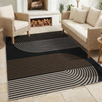GarveeHome Modern Rainbow Easy Jute Rug 5x7, Washable Area Rugs for Living Room Farmhouse Dining Room, Contemporary Natural Non Slip Non Shedding Floor Carpet for Office RV Patio