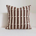 20"x20" Brown Cream Stripe Tufted Pillow Covers Luxury Geometric Accent Pillows Soft Woven Decorative Pillow Cases for Couch, Sofa, Bedroom Décor (Caramel, 20"×20")