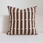 20"x20" Brown Cream Stripe Tufted Pillow Covers Luxury Geometric Accent Pillows Soft Woven Decorative Pillow Cases for Couch, Sofa, Bedroom Décor (Caramel, 20"×20")
