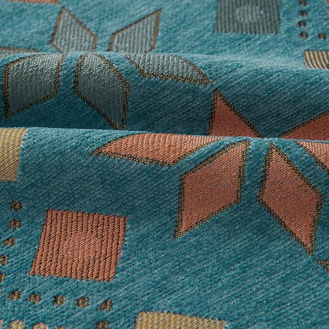 VClife Boho Couch Cover Green Geometric Jacquard Pattern Sofa Cover, 1 Piece Large Couch Covers for 3 Cushion Couch Sofa Washable Plush Chenille Sofa Protector for Living Room, 71x150 Inch