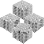 VEVOR Modular Interlocking Cushion, 50 Pack 12" x 12" Splicing Drainage Mats, Soft PVC Interlocking Drainage Floor Tiles, Non-Slip Drainage Holes for Restroom, Bathroom, Kitchen, Pool, Wet Areas, Gray