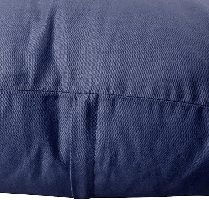 Thmyo 4-Pack 100% Cotton Comfortable Solid Decorative Throw Pillow Case Square Cushion Cover Pillowcase Sublimation Blank Pillow Covers Halloween DIY Throw Pillowcase(24x24inch/60x60cm,Dark Blue)