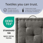 Intelligent Design Large Floor Pillow for Adults Yoga or Meditation Cushion with Handle, Floor Cushion for Board Games, Lustrous Chenille Tufted, Handsewn Scalloped Edge, Azza, 24" x 24" x 5" Charcoal