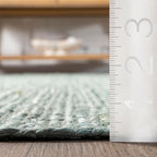 nuLOOM 8x10 Rigo Jute Hand Woven Area Rug, Green, Solid Farmhouse Design, Natural Fiber, For Bedroom, Living Room, Dining Room, Hallway, Office, Kitchen, Entryway