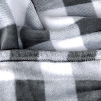 MACEVIA Flannel Fleece Throw Blanket for Couch, Buffalo Plaid Blanket Gray and White, Lightweight Cozy Soft Blanket for Bed Sofa 260GSM, Suitable for All Seasons (Gray White Checkered,60x50inches)