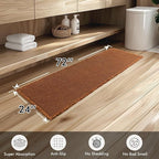 MIULEE Set of 2 Waffle Bathroom Runner Rugs, Fall Boho Bath Rug Non Slip, Super Absorbent Runner Bath Mats, Rubber Backed Shower Mat for Hallway Bedroom Laundry Room, Terracotta, 2'x6'(24x72 Inch)