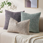 Decorative Couch Throw Pillow Covers 26x26 Purple Striped Soft Wool Pillow Covers Neutral Textured Boho Cushion Covers for Modern Farmhouse Sofa Bedroom Living Room Decor SY011-E26