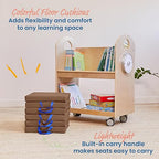 ECR4Kids SoftZone Floor Cushions, Square, Flexible Seating, Chocolate, 6-Piece