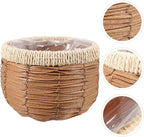 GANAZONO Woven Planter Basket Natural Rattan Plant Pot 7.28X7.28X5.31In Handwoven Multi-Purpose Flower Container for Indoor Outdoor Decor and Storage