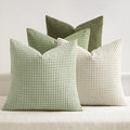 MIULEE Modern Farmhouse Decorative Spring Pillow Covers 18x18 Inch Set of 4 Natural Rustic Throw Pillows Neutral Warm Soft Corduroy Couch Pillowcases Home Decor for Sofa Living Room Bed Light Green