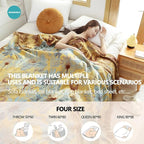 Boho Cotton Throw Blankets for Bed Couch, 100% Soft Cozy Cotton Blanket Rustic Quilt 60"x80", Reversible Muslin Farmhouse Blankets for Armchair,Picnic,Sofa,Couch