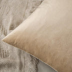 MIULEE Velvet Throw Pillow Covers 12x20 Inch, Pack of 2 - Beige, Soft Solid Lumbar Decorative Pillow Covers Modern Luxury Home Decor for Spring Couch Sofa Bedroom Livingroom