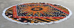 Round Beach Tapestry Turquoise Mandala Throw/Boho Hippie Beach Blanket Roundie/Indian Cotton Bohemian Large Round Table Cloth-Home Decor/Yoga Mat Meditation Picnic Rug (42", Yellow)