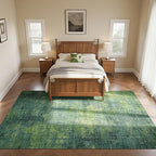 Washable Rugs 8x10 Area Rugs for Living Room-Green Modern Abstract Rugs for Bedroom,Dining Room,Large Soft Low Pile Carpet with Non Slip Rubber Backing,Neutral Accent Rug for Nursery Home Office