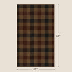 JTJ 3x5 Vintage Door Mats Outdoor Entrance - Easy Jute Fall Rugs Outdoor for Patio, Balcony, Kitchen, Mudroom, Washable Earthy Brown and Red Checkered Elegence Décor