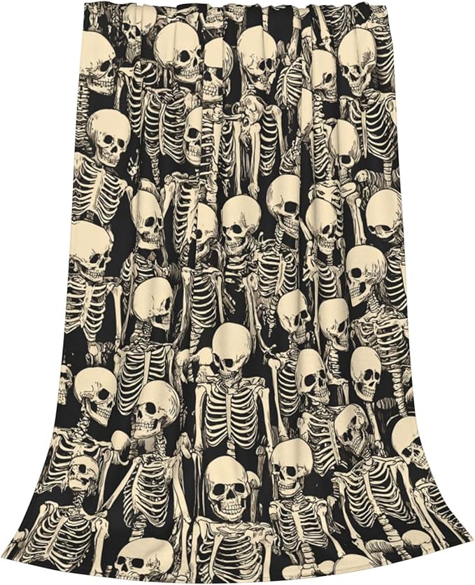 Skull Throw Blanket Soft Flannel Blanket 60"x50" in Bed Blanket Home Decor for Room Sofa Couch All Season