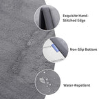 Play Mat for Babies Toddlers,1.3" Thick Elasti-Foam Anti-Fall Cushion Mat for Kids Room,28×72 Bedroom Bedside Rugs,Water-Repellent Soft Coral Velvet,Non-Slip(Dark Grey)