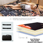MAXYOYO Black Floral Japanese Futon Floor Mattress, Bed Mattress Topper Portable Thick Sleeping Pad Floor Bed Roll Up Camping Mattress Folding Couch Bed Mattress Pad for Guest Room King
