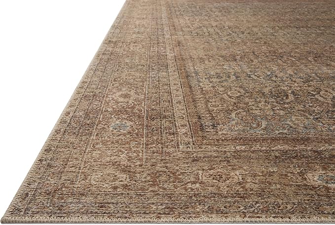 Loloi Amber Lewis Cambria Collection CBR-07 Ocean/Bark 7'-6" x 9'-6" Area Rug Jute, Neutral, Vintage Style, Antique Tone, Living, Bedroom, Dining, Carpet