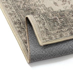 8x10 Washable Area Rug Beige Grey Vintage Distressed Large Rug for Living Room Oriental Soft Thin Indoor Retro Gray Carpet Non Slip Low Pile Floor Cover Bedroom Dining Room Office Nursery