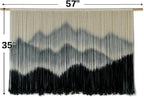 IOWER Macrame Wall Hanging Mountain Dip-Dyed Macrame Wall Decor Large Modern Fiber Art Boho Wall Decor 57" Wx35 L