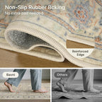 Bavni Area Rugs for Living Room, 5x7 Area Rugs Non-Slip Washable，Ultra-Thin Aesthetic Boho Rug for Bedroom Dinning Room Office, Earth Yellow