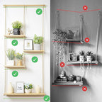 jontell Plant Wall Shelf Macrame Wall Hanging Shelf- Macrame Shelves Handmade Decorative Boho Floating Wall Shelves- Rope Shelf to Organize and Decor for Living Room, Bedroom, Bathroom