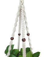 1 PCS Macrame Plant Hanger & Holder, Hanging Planter 4 Legs Double Deck for 8 inch to 10 inch Two Pots Indoor Outdoor Hanging Planter Hemp Rope 67 Inch with Metal Ring (Cotton)