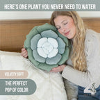 Throw Pillow in Monochromatic Colors - Flower Shaped Pillow – Soft Plush Floral Throw Pillow for Bed, Couch, Sofa & Kids Room | Cute Fluffy Bloom Cushion for Aesthetic Room Decor