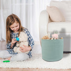 Cotton Rope Basket For Girls Boys Kids 16”X14” Baby Laundry Baskets Nursery Bin Round Woven Basket Organizer For Storage Toys Blankets Shoes Clothes green