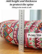 Large Round Floor Cushion, Comfortable Cotton and Linen Boho Meditation Pillow Tatami Seating Cushion for Room Reading Book Nursery Room Balcony,A,60 * 60cm(2pcs)