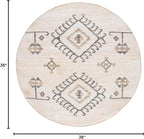 SAFAVIEH Kilim Collection 3' Round Ivory/Black KLM762A Handmade Flatweave Premium Jute Entryway Foyer Living Room Bedroom Kitchen Area Rug