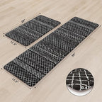 KIMODE Kitchen Mats Cushioned Anti Fatigue, Black Farmhouse Kitchen Rugs Sets of 2, Padded Kitchen Floor Mats, Non Slip Standing Mats for Sink Laundry Office Desk 17"x59"+17"x29"
