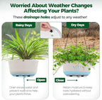 T4U Hanging Planter Self Watering 8 Inch, 2 Pack White Indoor Hanging Plant pots, Hanging Flower Pot with Drainage Hole & Plug & Chain with 3 Hooks for Garden Home Decor