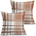 Kawani Fall Orange Grey Plaid Pillow Covers 20X20 Inch Autumn Retro Buffalo Tartan Decorative Pillow Cases Set of 2 Thanksgiving Farmhouse Throw Pillows for Cushion Sofa Couch Outdoor