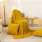 YUSOKI Sherpa Large Throw Blanket Single Layer,Light Weight(1.7lb),370GMS-3D Stylish Design for Gift Home Decor (Mustard Yellow,50"x65")