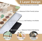 Extra Large Picnic Blankets Waterproof Foldable (60 "x 80") Beach Blanket Waterproof Sandproof,3-Layer Thicking Mat Outdoor Packable Camping Blanket