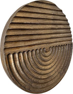 Musanpou Hand-carved Wood Wall Decor featuring Artistic Round Design for Farmhouse and Country-style Interiors | Wall Art Decoration | 11.8 inches x 11.8 inches (brown)
