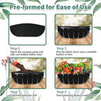Riare 6 Pack 36 Inch Black Felt Window Box Liners- Fabric Trough Planter Basket Liners Replacement, Non-Woven Hanging Plant Liner for Wall Hanging Basket, Garden Fence Railing (Avoid Bird Nesting)